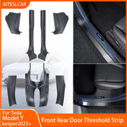 Front Rear Door Sill Guards For Tesla ModelYL/Y Juniper2025 ABS Inner Protector Cover Plate Trim Anti-Dirty Bumper Welcome Pedal
