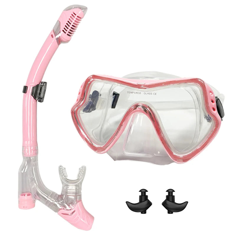 QYQ Diving Mask Professional Snorkel Diving Mask and Snorkels Goggles Glasses Diving Swimming Easy Breath Tube Set Snorkel Mask