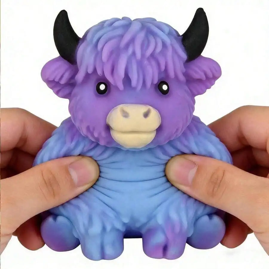 Popular New Products Scottish Highland Cow Stress Relief Toy Slow Bounce Sensory Soft Toy Cheese Squeezing Stress Relief Gift