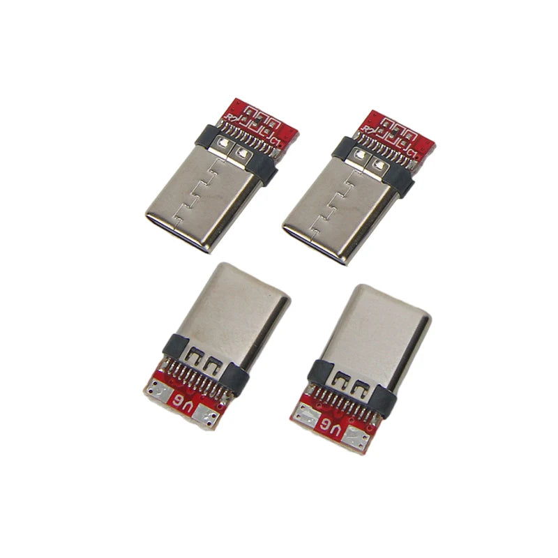 5Pcs TYPE C USB 3.1 24 Pin Male Plug Welding Connector Adapter with Housing Type-C Charging Plugs Data Cable Accessories Repair