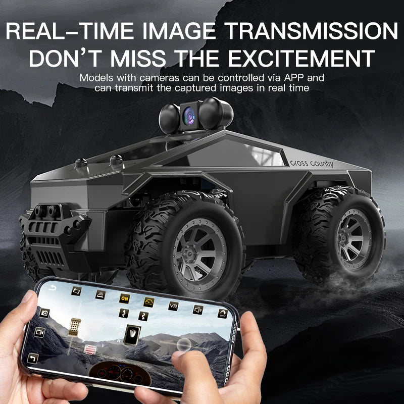 1:28 4WD Off-Road Remote Control Car with Camera, High Performance Big Foot RC Drift Racing Vehicle, Christmas Gift for Kids