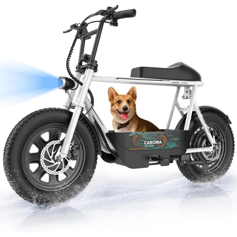 US Shipping Hot New 1200W Peak Electric Scooter with Seat 16 Inch Fat Tire Electric Dirt Bike 30 Miles Range 20 Mph Speed
