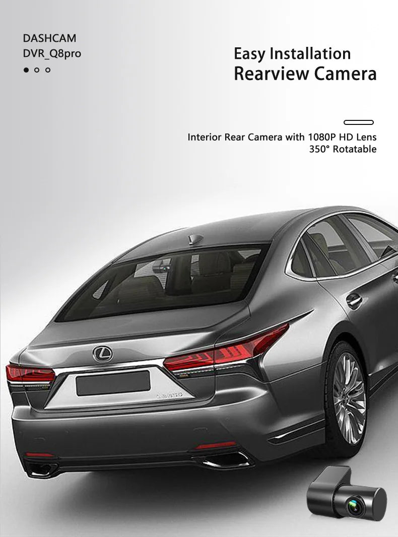 Dash Cam UHD 2K for Car Camera Night Vision With GPS WiFi 24h Parking Loop Record 2K Front 1080P Rear Dual Lens Driving Recorder