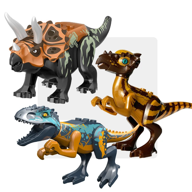 Jurassic Cool Dinosaurs World Triceratops Velociraptor Indominus T-Rex Model Assemble Building Blocks Toys For Children Boy Gift