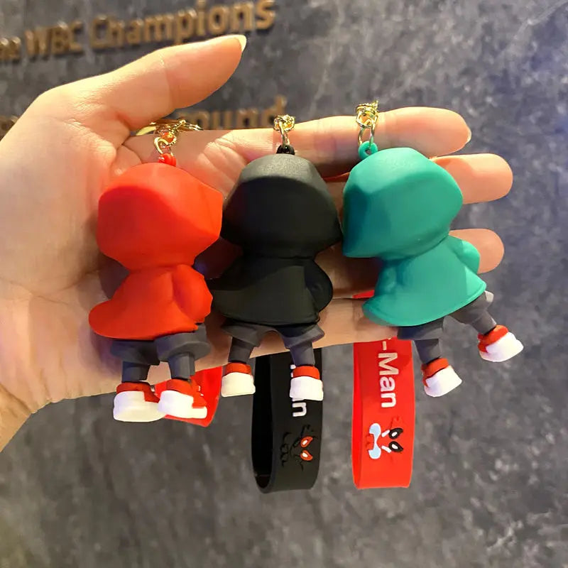 Classic SpiderMan Keychain Pendant Disney Marvel Amazing Inverted Silk Stereo Doll Car Hanging Decor Keychain Birthday Gift Toys