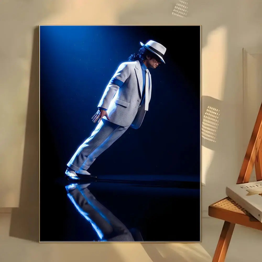 MJ M-Michael Singer J-Jackson Poster  Self-adhesive Art Waterproof Paper Sticker Coffee House Bar Room Wall Decor