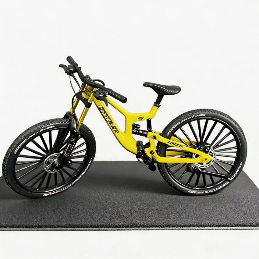 1:10 Scale Full Alloy Frame Downhill Mountain Bike Model Full Suspension Diecast Collectible Miniature Realistic Toy Gift Decor