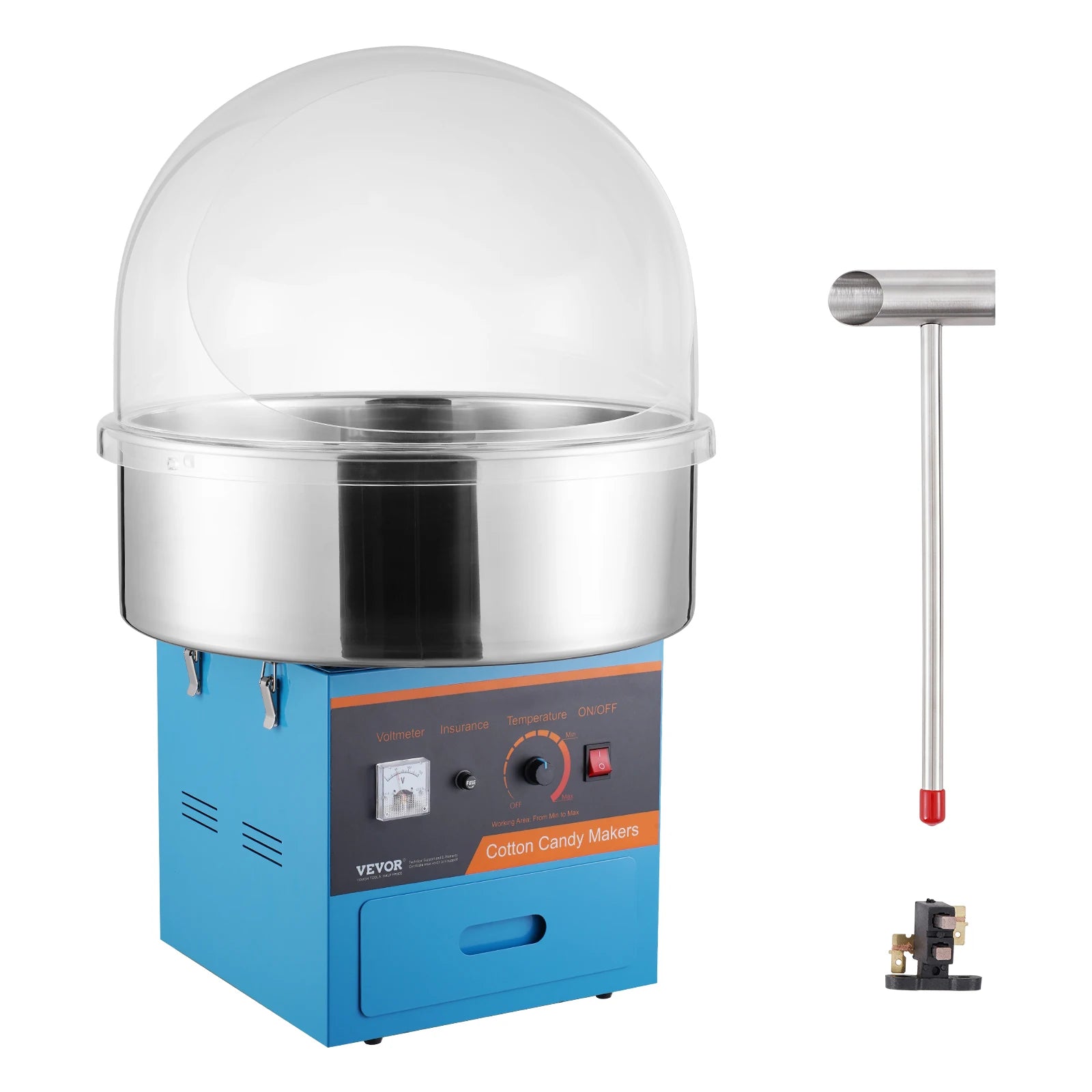 SucceBuy Electric Cotton Candy Machine Candy Floss Maker Commercial Cotton Candy Machine Stainless Steel Bowl and Sugar Scoop