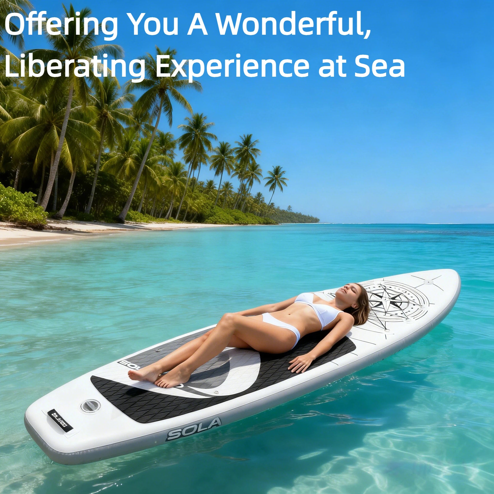 Inflatable SUP Board Complete with A Full Set of SUP Accessories, Featuring Three Removable Tail Fins and A Non-slip Deck for Adults. Available in A Wide Variety of Patterns and Designs,Suitable for A Range of Water Sports.