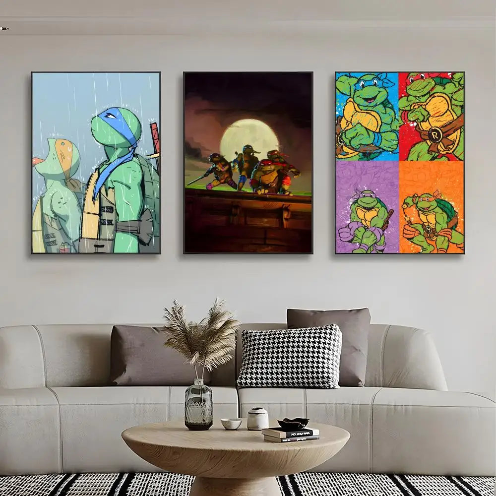 Classic Teenage Mutant Ninja Turtles Poster Posters Retro Kraft Paper Sticker DIY Room Bar Cafe Aesthetic Art Wall