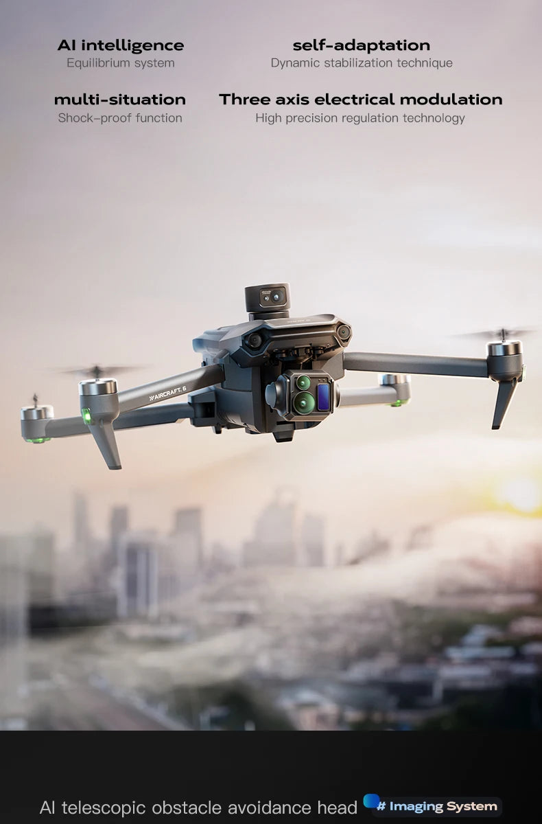 2025 New Wing 6 drone professional aerial photography HD 8K With Screen Remote Control Aircraft 20 Kilometer Obstacle Avoidance