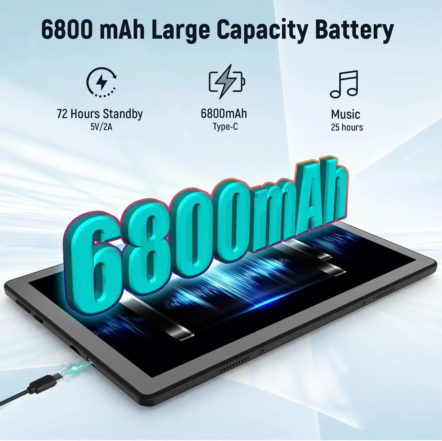 11 Inch Android Tablet 14GB+64GB Octa-Core 6800mAh Widevine L1 8 in 1 with Keyboard Mouse Protective Case Stylus Headset Charger