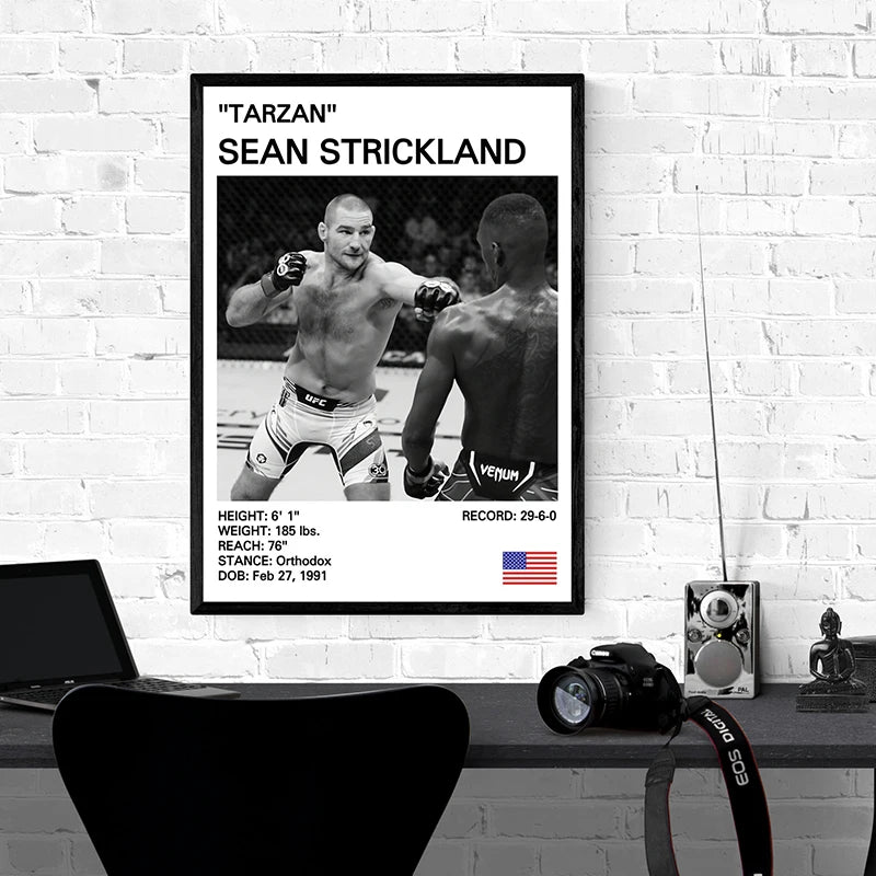 no frame Black and White Boxing Legends Canvas Poster Boxing Inspirational Canvas Painting Print Wall Art for Gym Bedroom Home
