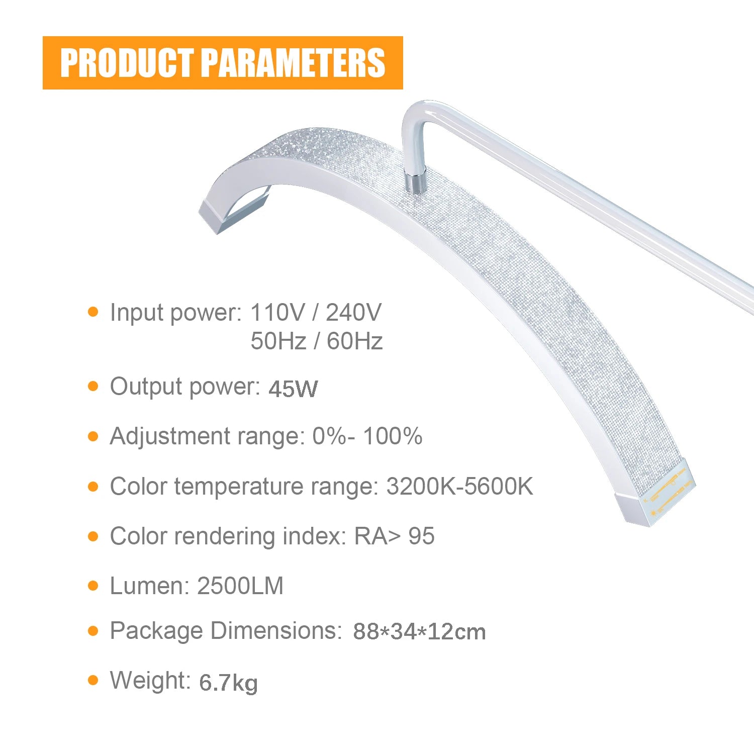 FOSOTO Photograph Led Lash Ring Light Half-Moon Light Floor Stand Eyelash Tattoo Beauty Salon Photography Live Streaming