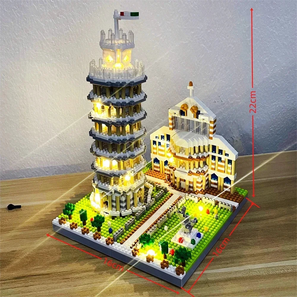 Knew Built Exquisite Paris Eiffel Tower Micro Mini Building Blocks Toys Set: LED Illuminated, Perfect Gift Illuminate Your World