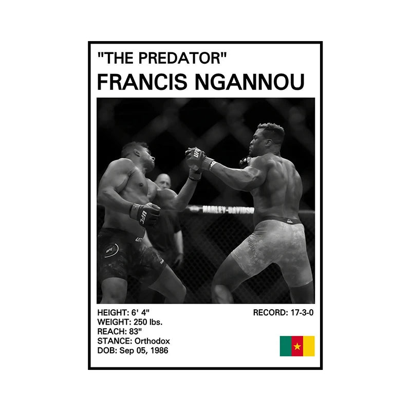 no frame Black and White Boxing Legends Canvas Poster Boxing Inspirational Canvas Painting Print Wall Art for Gym Bedroom Home