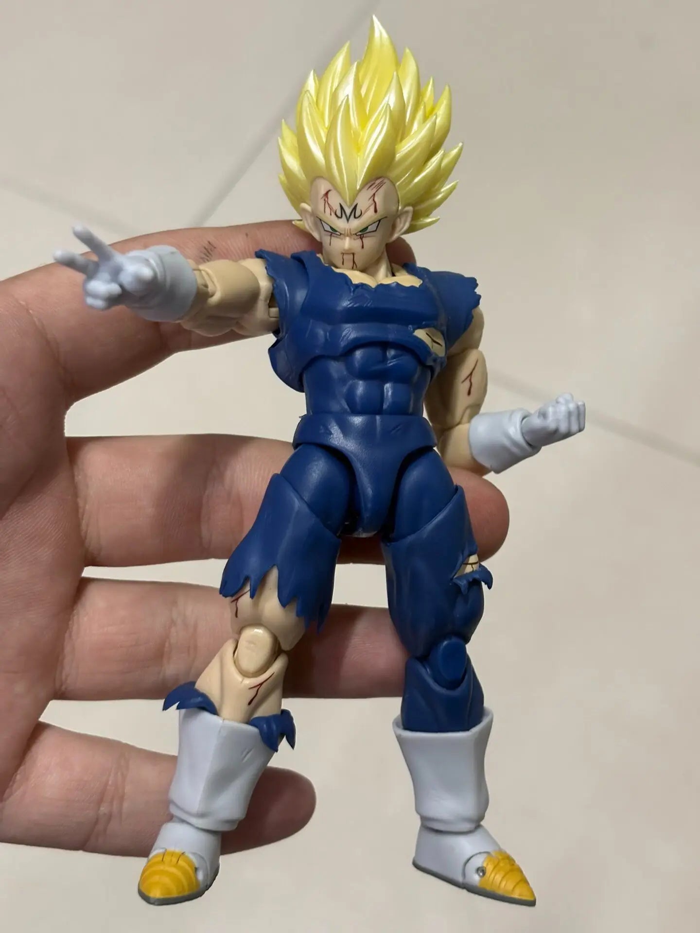  ﻿In stock Black Hole Toys & TK Super Saiyan SSJ Majin Vegeta Battle Damage Full Power anime Action Figure model toy gifts