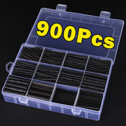 Protect your wiring with this black heat shrink tube kit—thermoresistant tubing ideal for wire wrapping, electrical connections, and cable insulation!