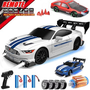 New 1:24 RC Drift Vehicle, Mustang 4WD Cars, Racing Car with Remote Control, Gift, Competition Racing Car, Children's Toy