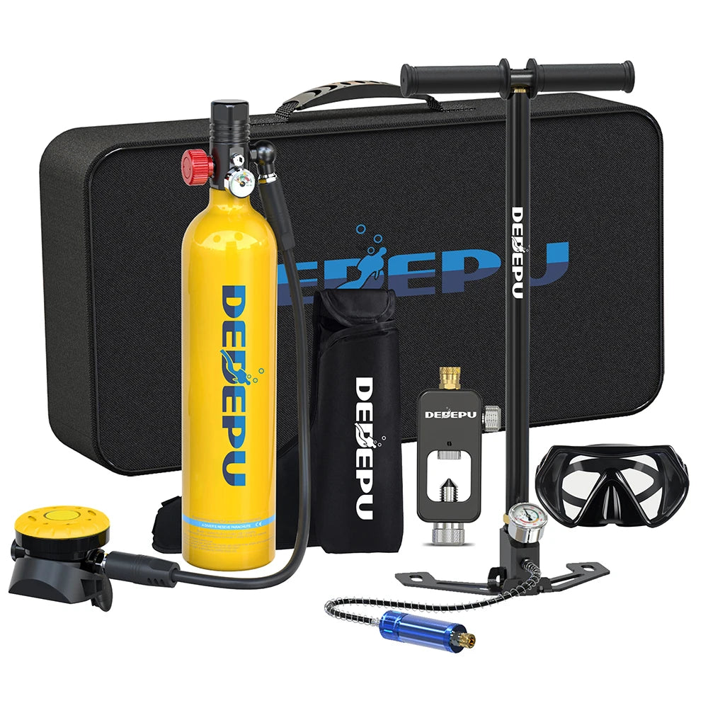 DEDEPU 1L Scuba Diving Tank Professional Diving Equipment Underwater Breathing Scuba Tank Oxygen Cylinder 15-25 Minutes