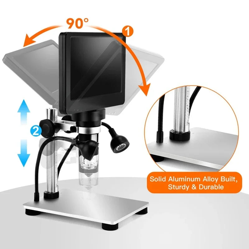 Elikliv DM9 7'' Digital Microscope 50X-1200X Video Microscope Camera Adjustable HD LCD  For PCB Electronics Soldering Tools