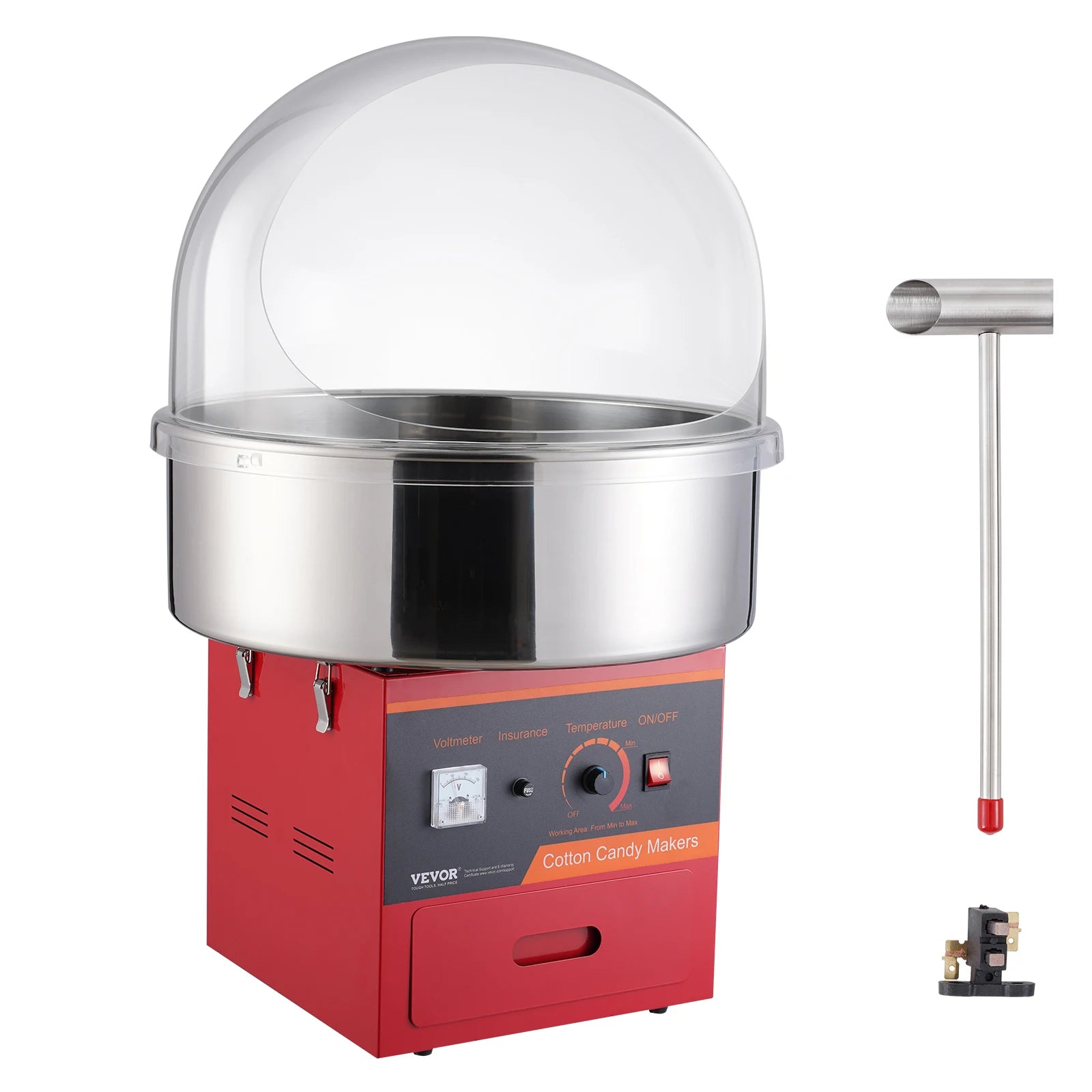 SucceBuy Electric Cotton Candy Machine Candy Floss Maker Commercial Cotton Candy Machine Stainless Steel Bowl and Sugar Scoop