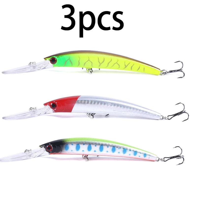 1pcs 15cm 15g  Deep Diving Jerkbait Artificial Hard Bait Fishing Wobblers Minnow Lure for Bass Pike Carp Fishing  Tackle