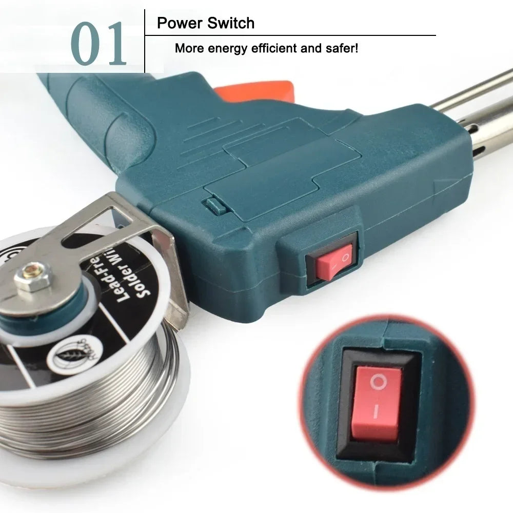 Automatic Soldering Gun 60W Handheld Soldering Iron with Internal Heating Welding Tool Kit 110V 220V Dual Voltage Smart Solder Wire Feed Welding Station Iron Stand for Electronic Circuit Board PCB Repair