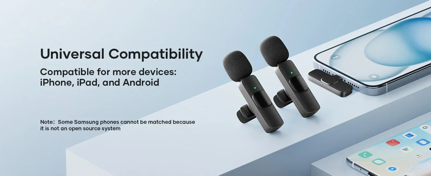 NEW Wireless Lavalier Microphone for Live Streaming/YouTube/TikTok/Facebook Live Noise Reduction Mic For iPhone/Android