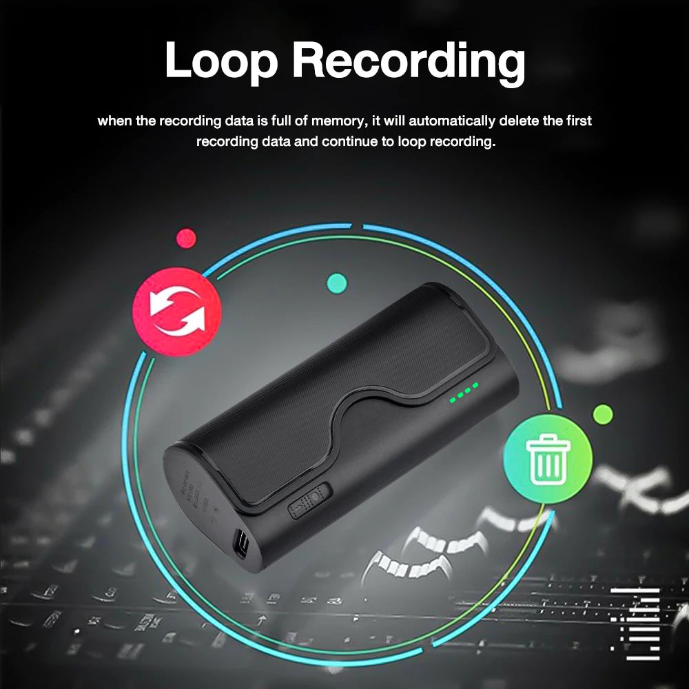 Professional Digital Voice Recorder Long Time Recording USBPen Noise Reduction Voice Activated Digital Audio Recorder MP3 Player