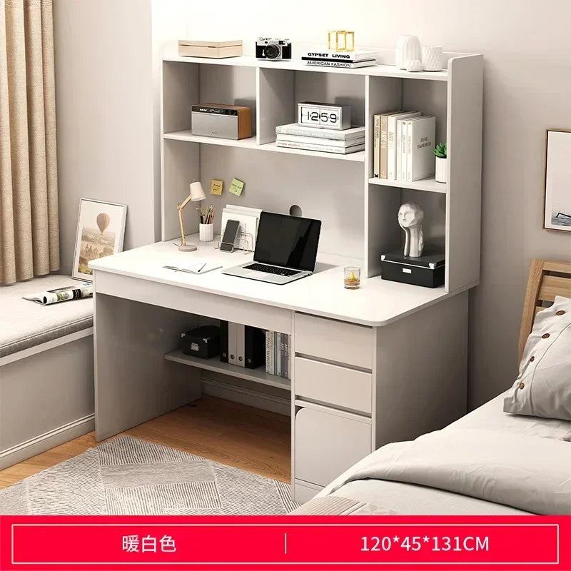 Simple Desk Bookshelf All-in-one Computer Desk Storage Space Student Home Study Bedroom Office Desk with Household Furniture