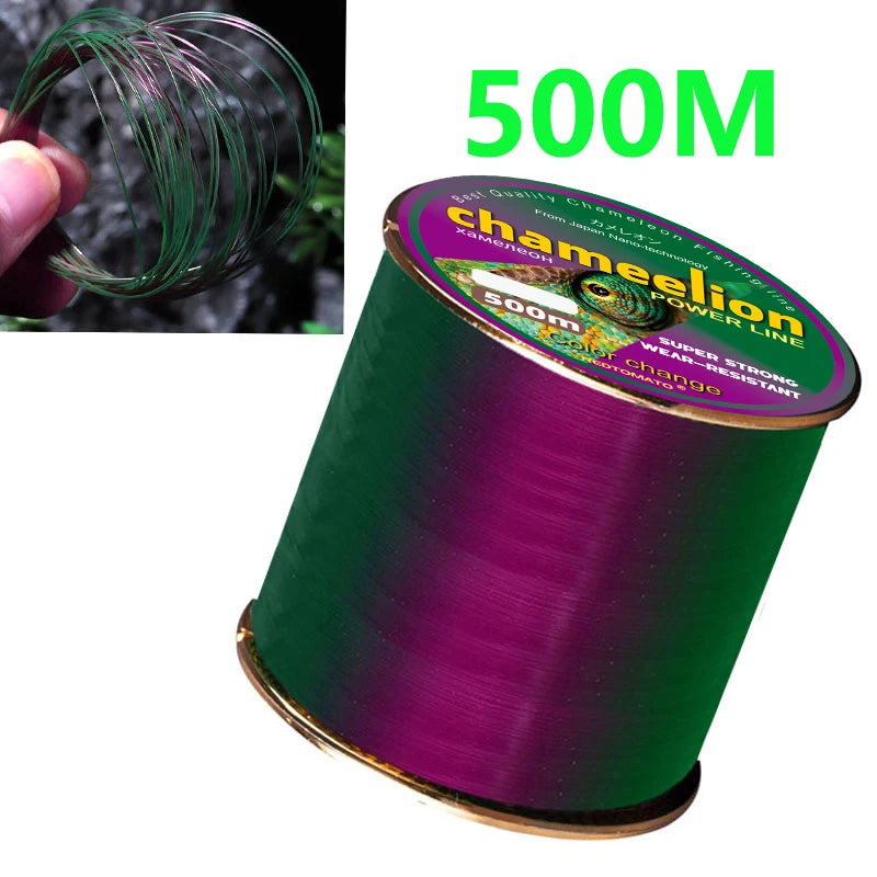 REDTOMATO 500m/1000m Color Changing Chameleon Line Fluorocarbon Coat Monofilament Nylon  Carp Wire Leader Line Fishing Equipment
