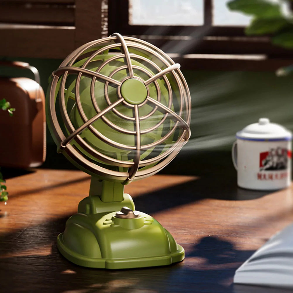 1Pc Retro USB Charging Handheld Fan Silent Mini Fan Summer Portable Outdoor Travel Office Mini Fan Ultra Quiet Folding Mini Fan