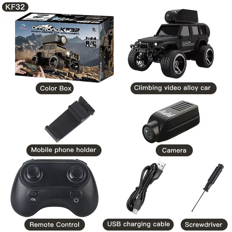 1:64 Mini RC Car 2.4G FPV HD Camera Drift Remote Control WiFi APP High-Speed Racing Stunt Cars Toy Gift for Kids Adults
