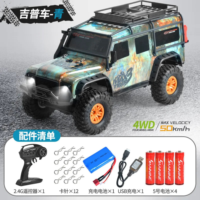 Huangbo 1:10 Full Scale Four-Wheel Drive Off-Road Climbing Vehicle Rc Remote Control Car Model Toy High-End Boy Birthday Gift
