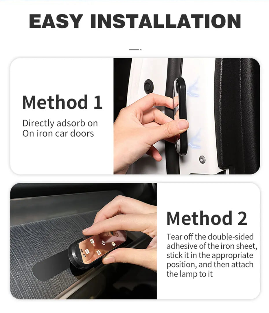 BLALION Car Door Lights LED Welcome Light Magnetic Control USB Charging Auto Open Door Safe Anti-collision Emergency Signal Lamp