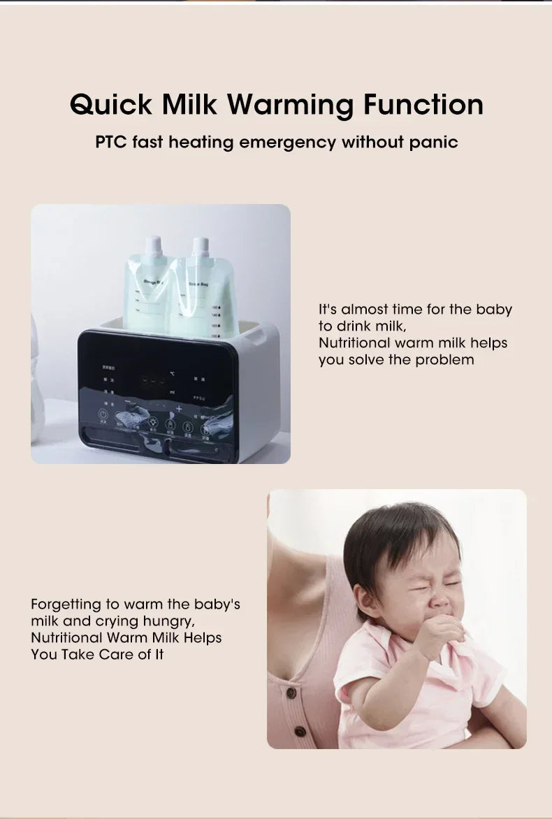 Keep your baby's milk at the perfect temperature with this fast, multifunctional baby bottle warmer—featuring accurate temperature control and a convenient timer, ideal for newborns!