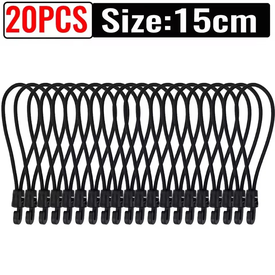 20/1pcs Elastic Strap Nylon Bungee Cord 10cm 15cm 25cm Durable Fixing Band for Flashlight Map Outdoor Backpacking Accessories