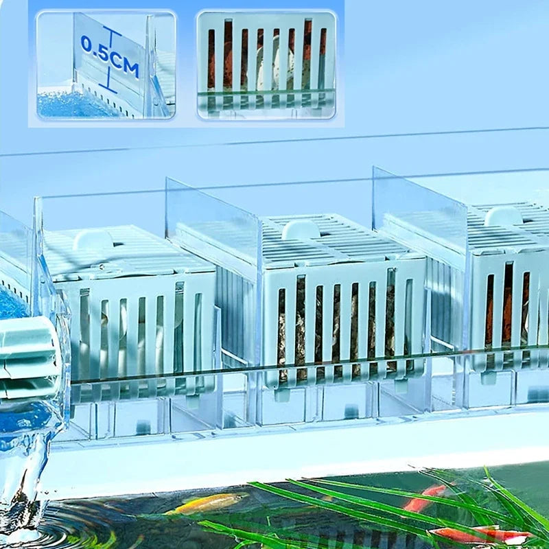 New Fish Tank Waterfall Filter Box Wall Mounted Built-in Silent Circulating Water Purifier For Aquarium Tank Box With Water Pump