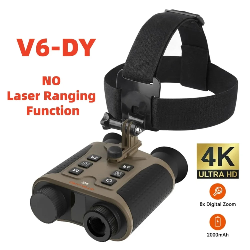 V6 PRO IR 4K Night Vision Binoculars Goggles 8X Digital Zoom 300M Full Darkness Photo & Video Telescope for Hunting Rangefinder