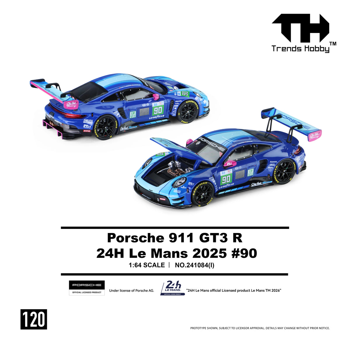 Trends Hobby 1:64 Porsche 911 GT3 R24H Le Mans 2025 Diecast Car Model Ship Now