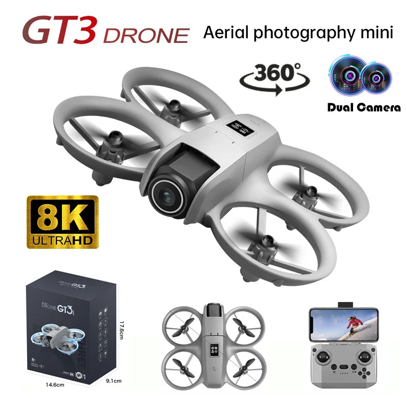 2026 GT3Max HD 8K RC Drone with Wide Angle Camera Foldable Helicopter Quadcopter Aircraft for Kids Professional Gift Toys