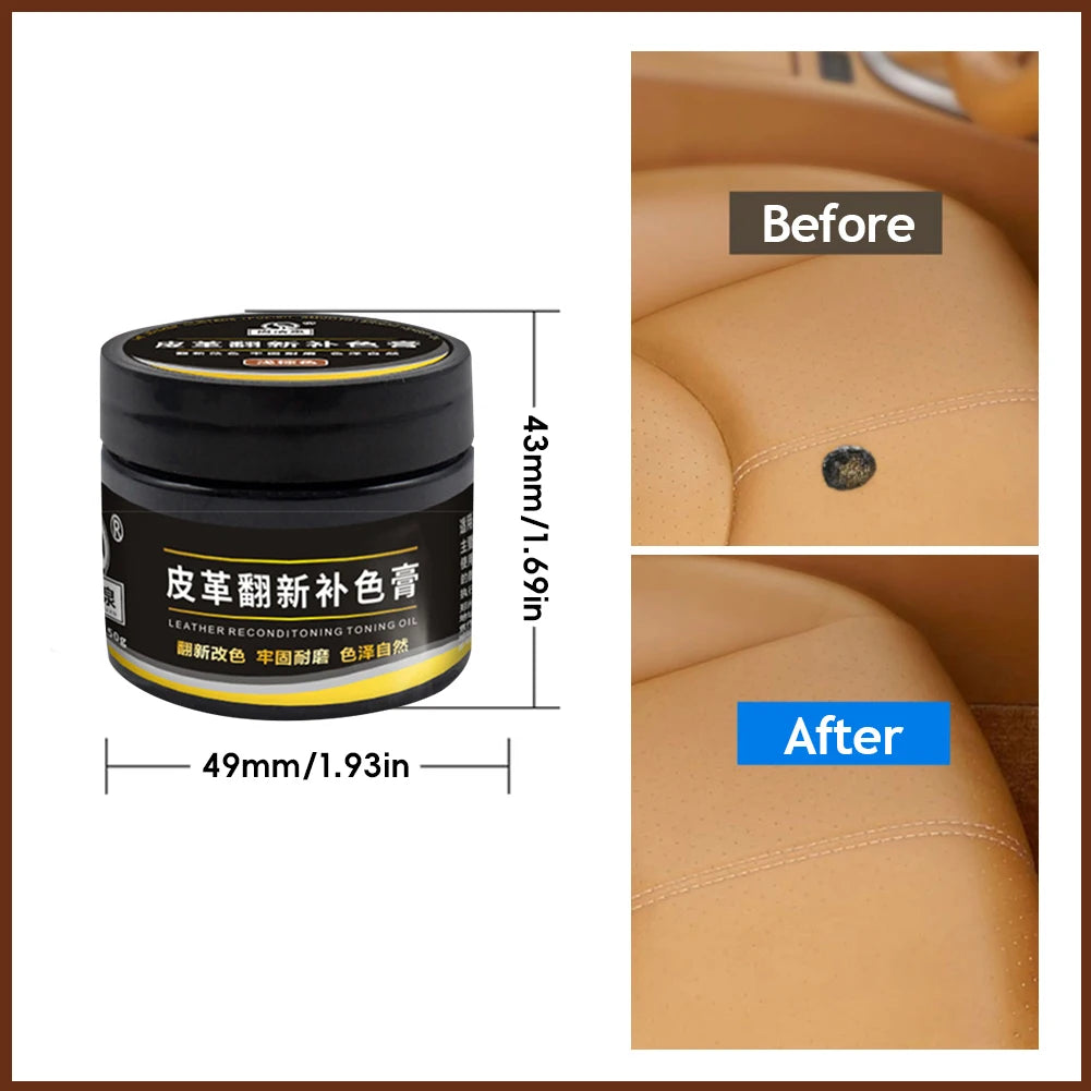 Car Leather Paint Care Vinyl Repair Kit Cleaner for Auto Seat Sofa Leather Repair Coats Holes Scratch Cracks Leather Repair Kit