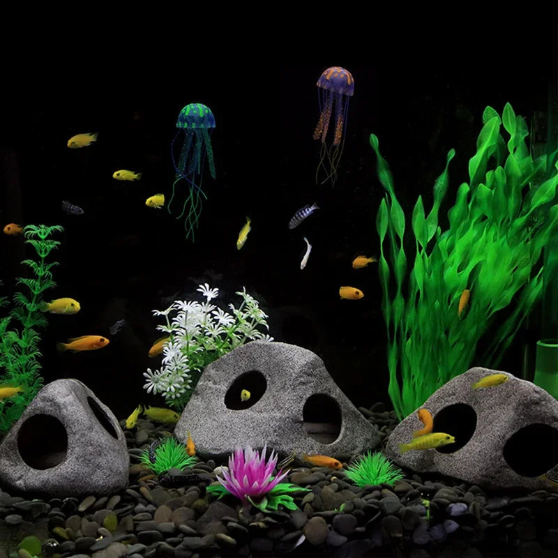 Fish Tank Underwater Cave Decoration, Fish And Shrimp Shelter, Ceramic Landscape Decoration, Purple Clay Aquarium Decoration