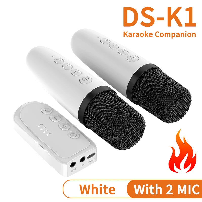 Wireless Karaoke Companion Bluetooth 5.3 Dynamic Microphone KTV DSP Mixer System 3.5MM AUX Type-C Amplifier Host For Speaker Car