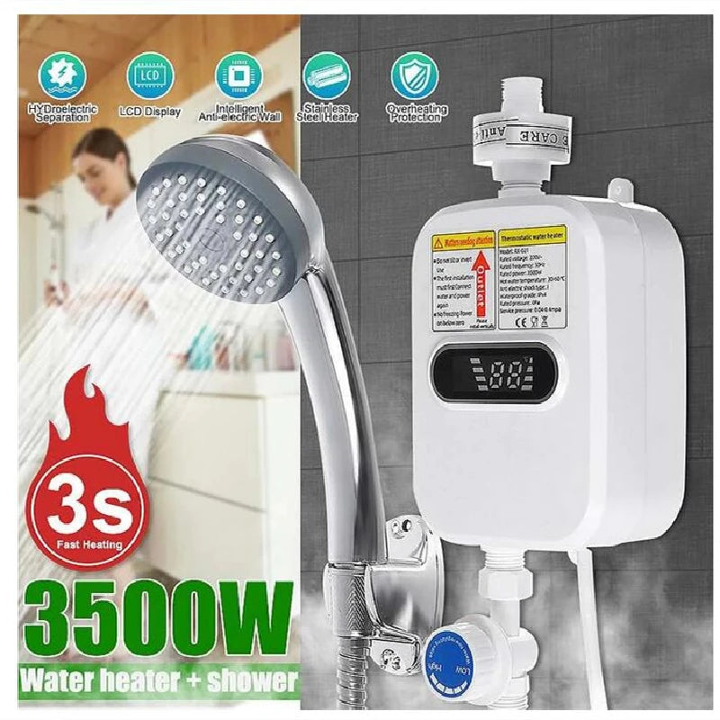 EU/US Plug 3500W Electric Thankless Mini Instant Hot Water Heater 220/110V bathroom Faucet Tap Heating 3 Seconds Instant Heating