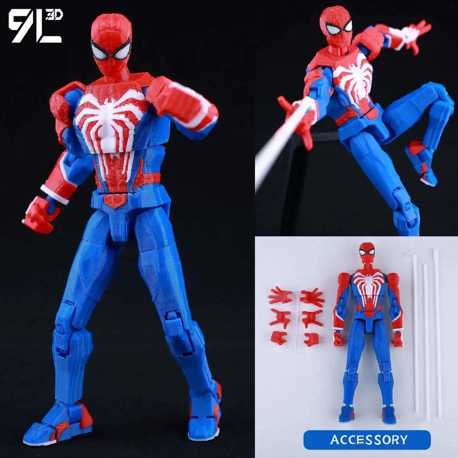 9L3D Printed Deadpool Wolverine Batman Spider-Man Venom Action Figures Dummy13 Lucky13 T13  Anime Model Toys Collectors Gifts