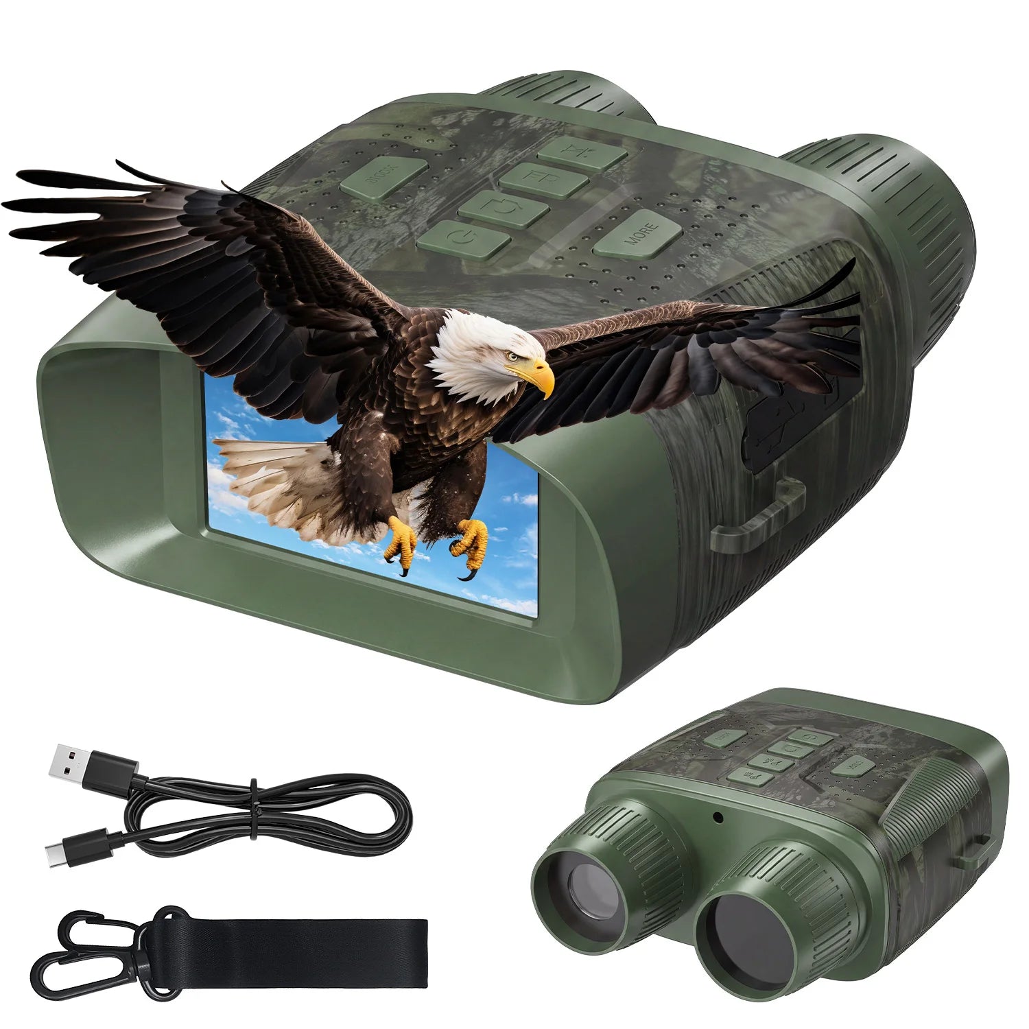 Infrared Night Vision Goggles 4K HD, with 3" Screen&10X Digital Zoom Camera, 2500mAh Battery USB Rechargeable Binoculars, for Wildlife Observation Hunting Camping Hiker Backpackers