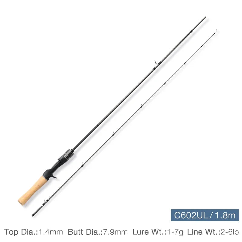 TSURINOYA DRAGON Light Game Fishing Rod 1.6m 1.8m UL Fast Action FUJI Guide Spinning Casting Carbon Rod For Trout Rochfish Bass