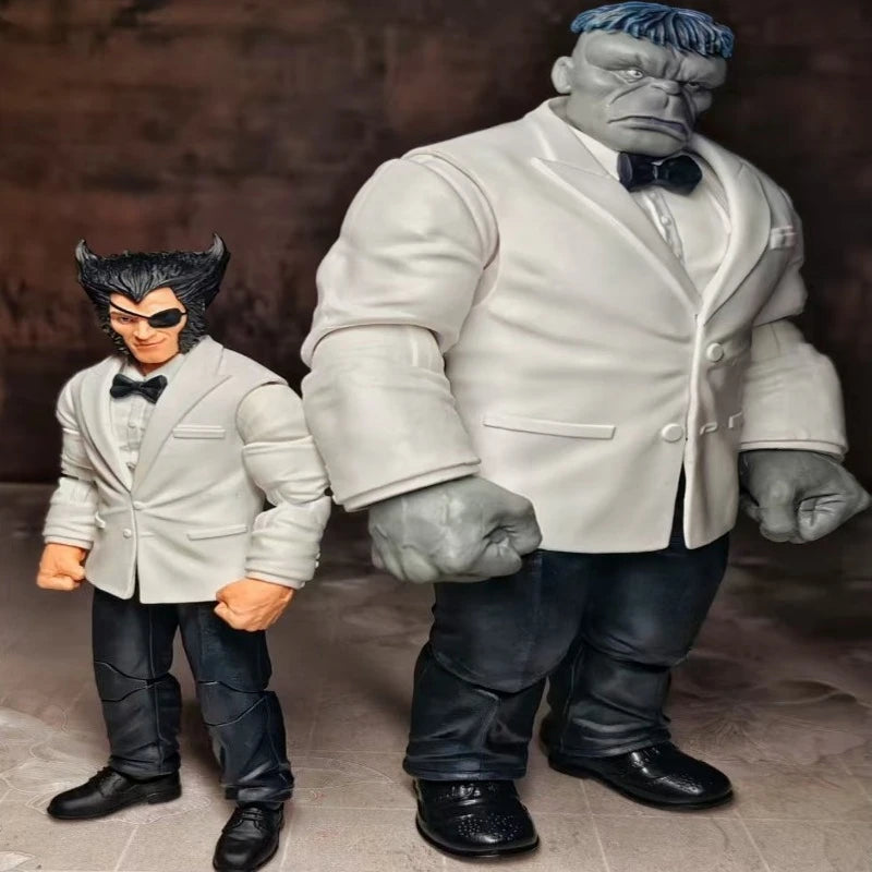 Hasbro Marvel Legends X-Men 50th Anniversary Wolverine Grey Hulk 2-Pack 6" Poseable Action Figures Comics Collectible Toy Set